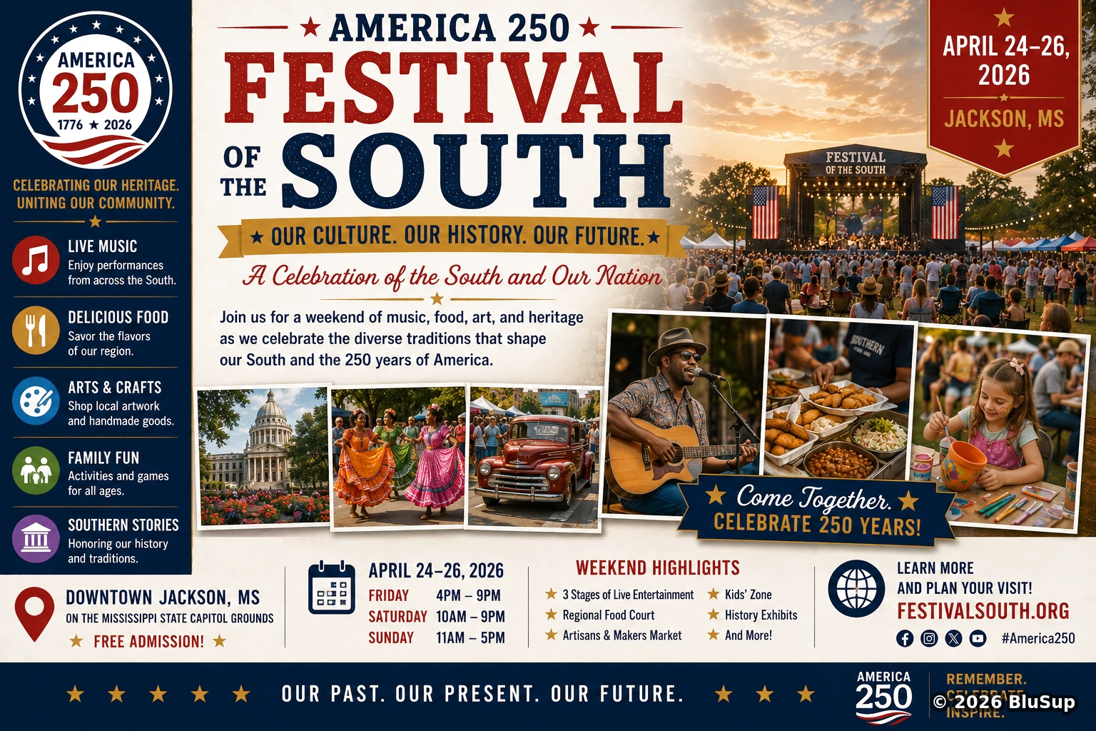 FestivalSouth: America 250 Programming — BluSup 250 visual