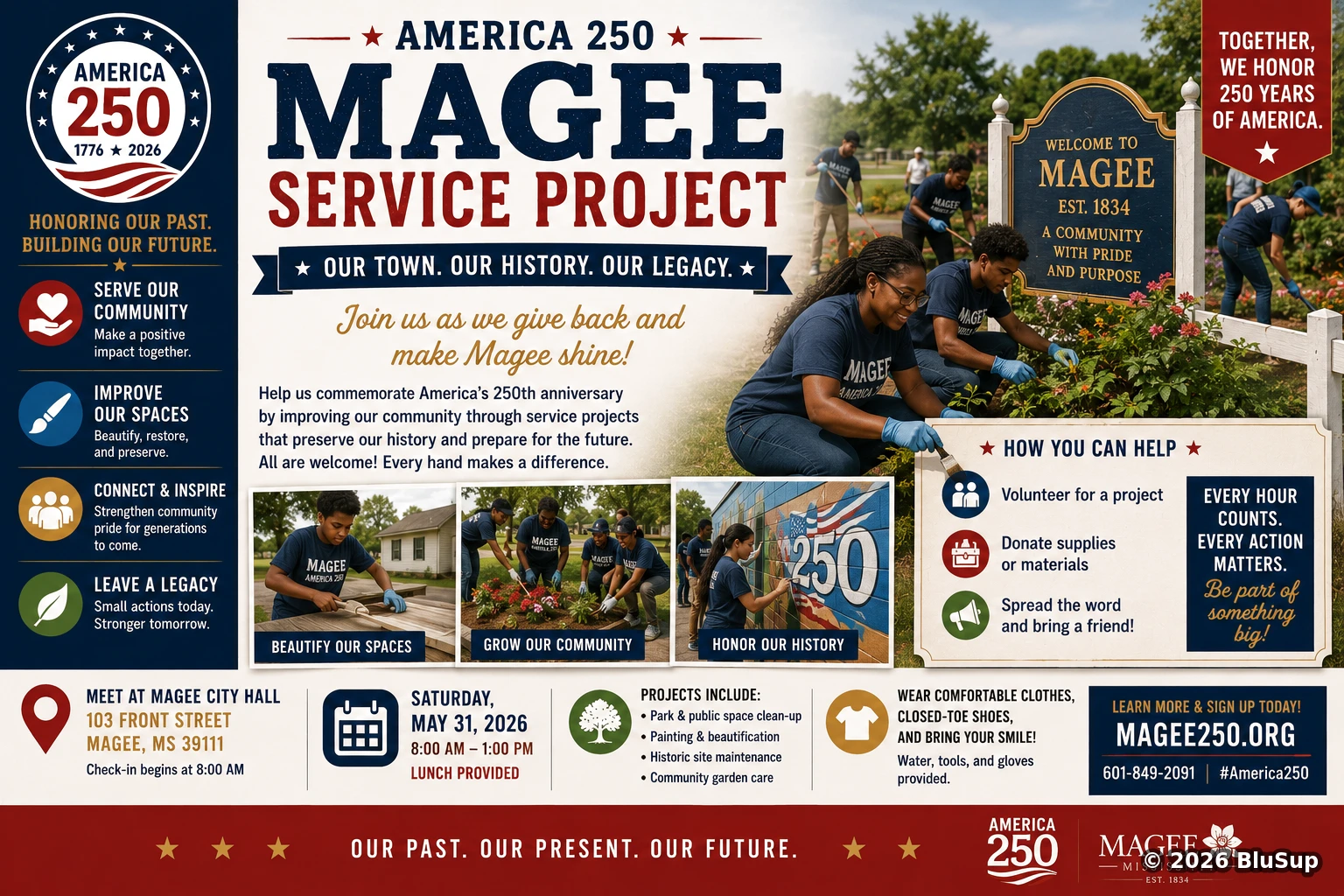 Magee America 250 Service Project — BluSup 250 visual