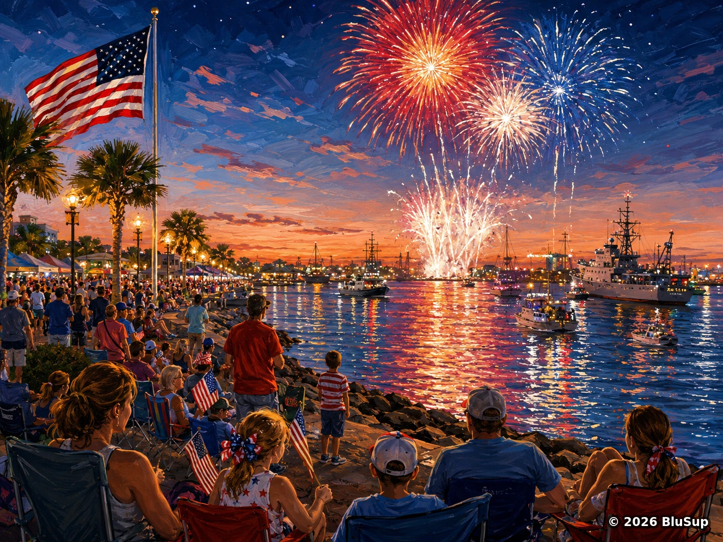 Pascagoula Fireworks Show — BluSup 250 visual