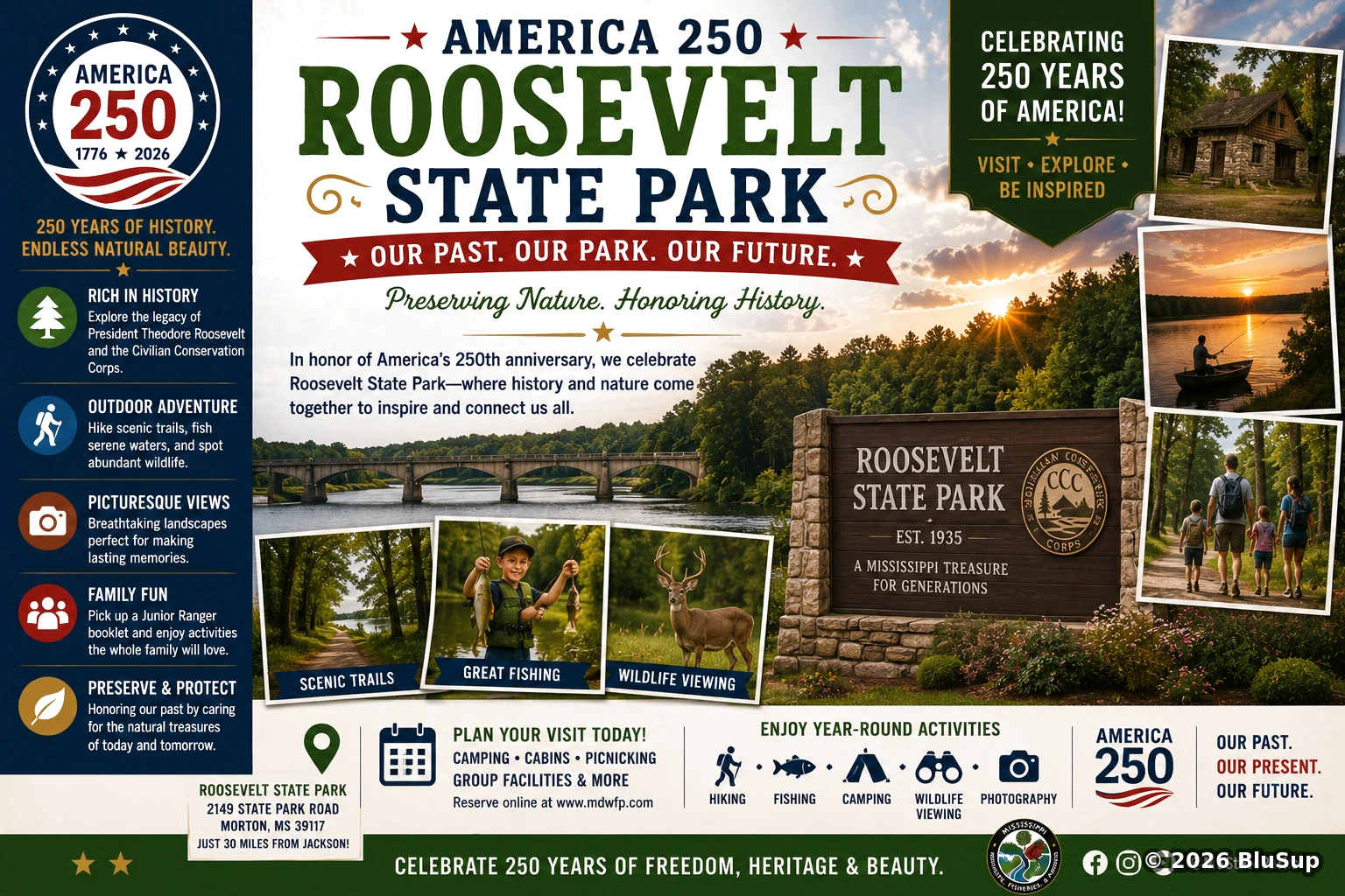Roosevelt State Park America 250 Celebration — BluSup 250 visual