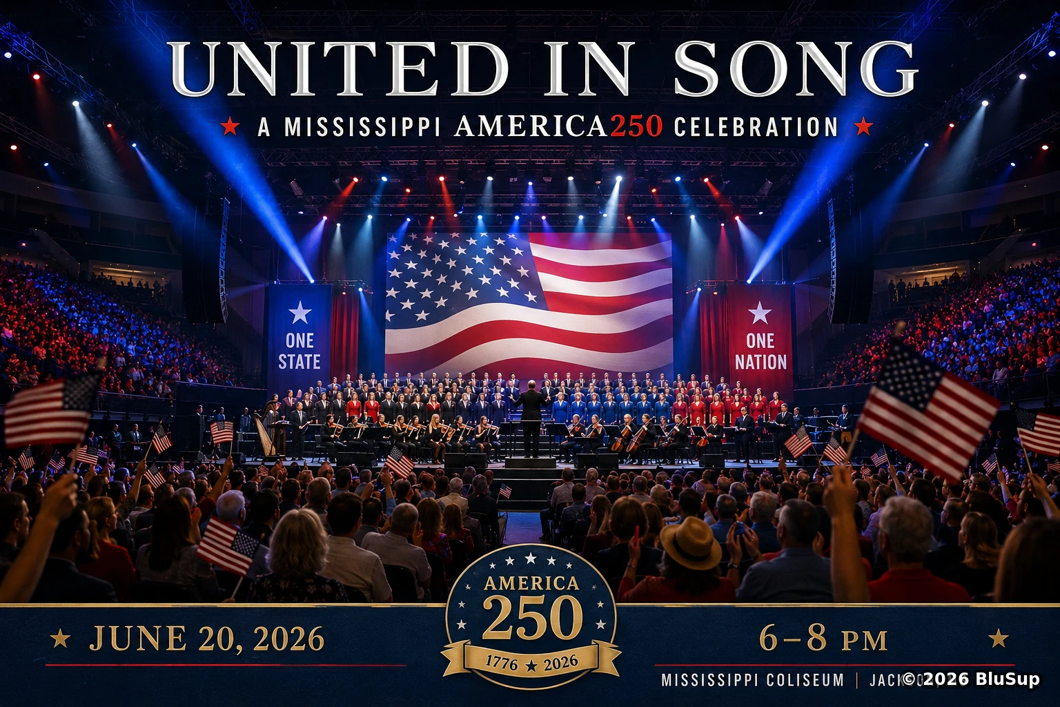 United in Song: A Mississippi America250 Celebration — BluSup 250 visual