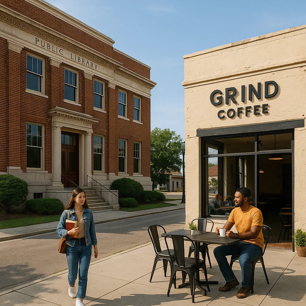 Downtown Library + Coffee Trip Bluoxi trip guide image