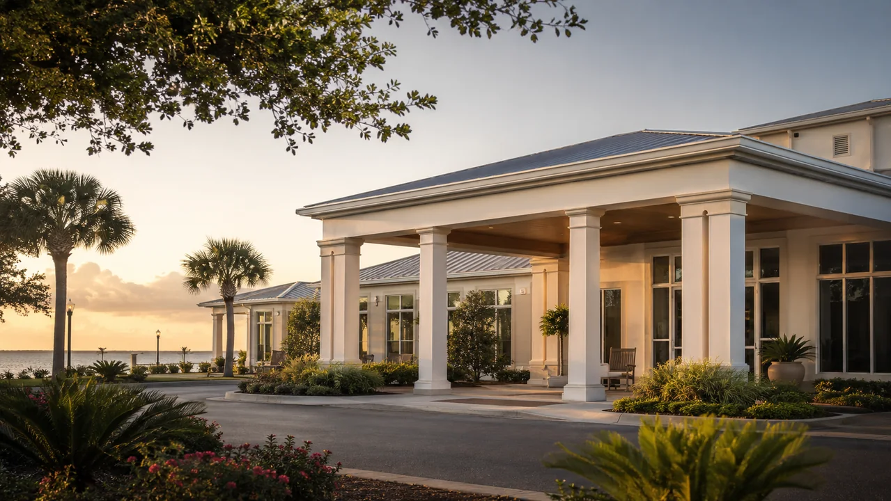 Warm coastal concept image for the Pillars Biloxi care and recovery project